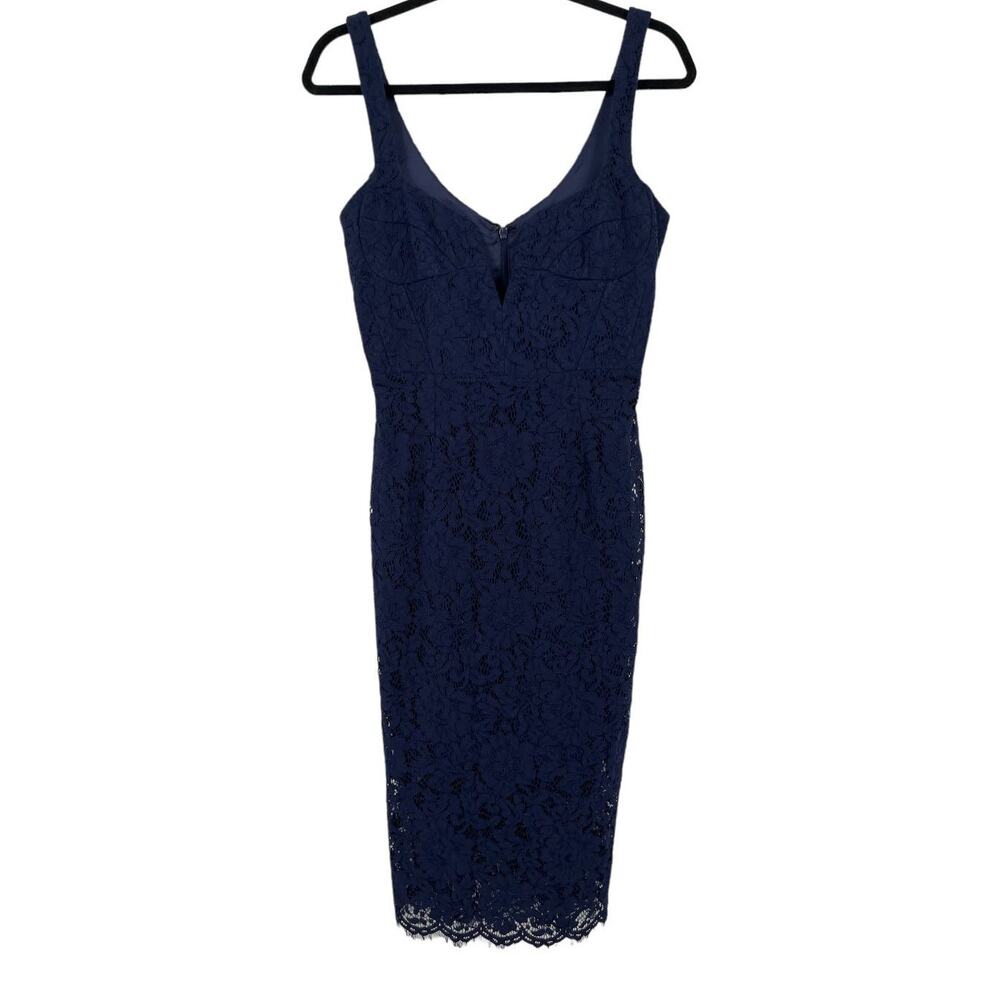 Bardot dress Adeline Cotton Blend Midi blue size Small S (US 4)
